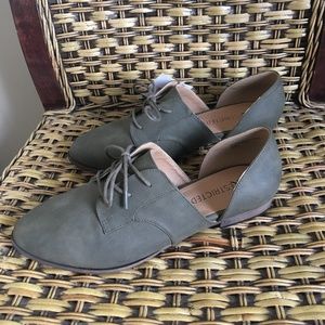 Restricted Olive Green Oxford Loafers Flats 8